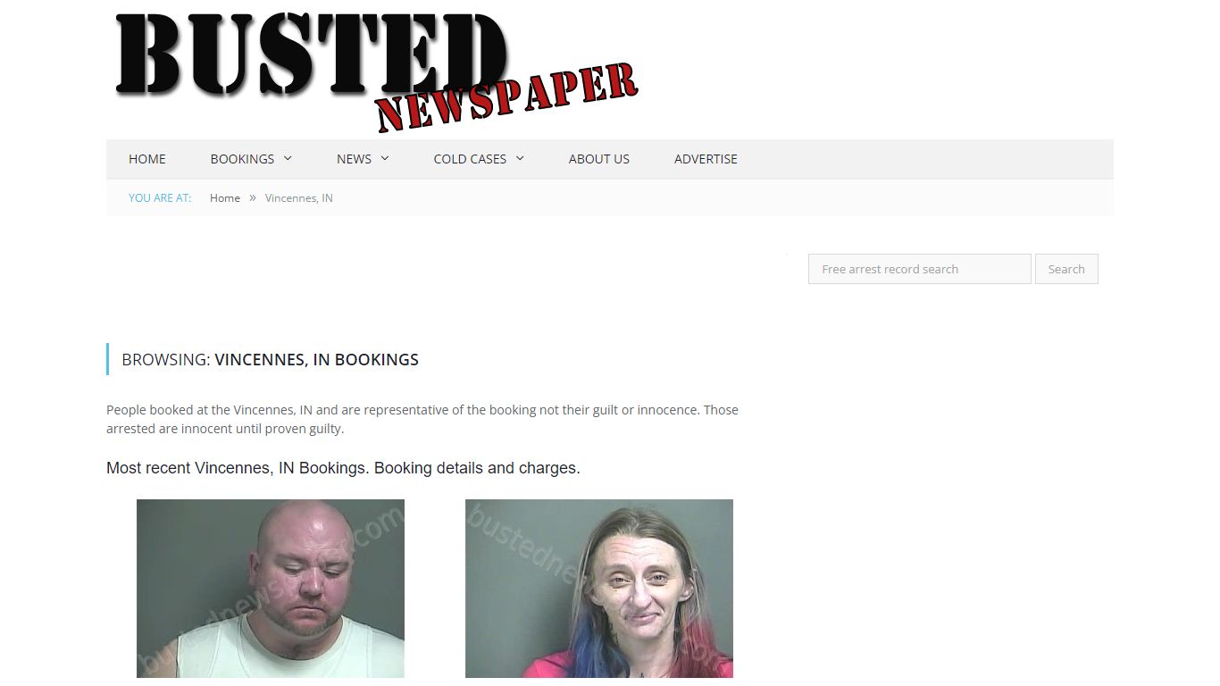 Vincennes, IN Mugshots - BUSTEDNEWSPAPER.COM